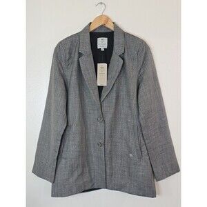Albion Fit Graphite Woven Blazer Gray Career Jacket Women Large NWT